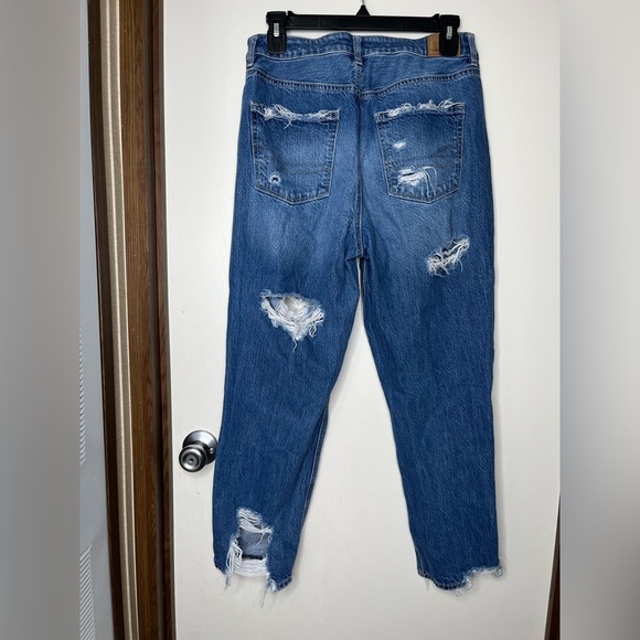 American Eagle Outfitters Blue Boyfriend Jeans Raw Hem - Picture 2 of 6